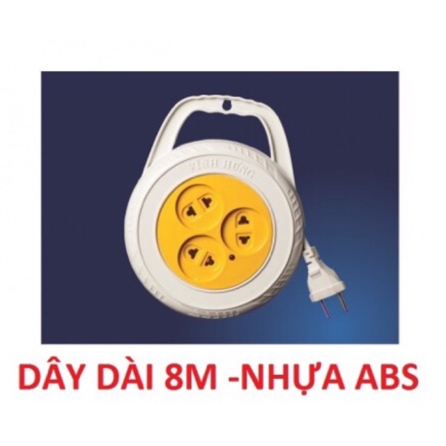 Ổ điện tròn Vĩnh Hưng dài 8m nhựa ABS cao cấp