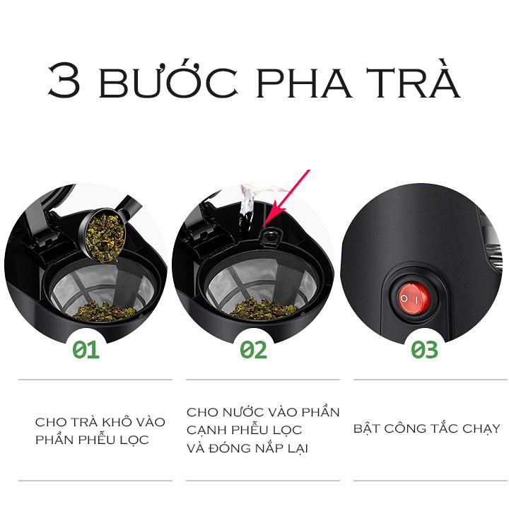 Máy pha caffe Dolim[CHÍNH HÃNG]pha trà,pha Espresso,Capuchino dung tích 0.6L chế độ tự động công suất 600W