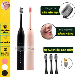 Bàn chải điện đánh răng tự động chính hãng Sonic vệ sinh răng miệng siêu sạch với lông chải mềm Sonic X-3