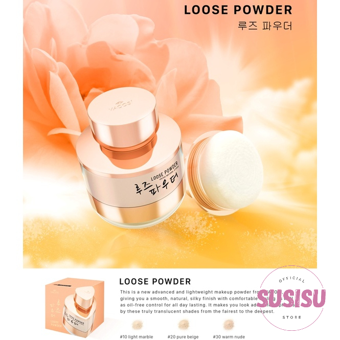 Phấn bột phủ mịn da kết hợp kiềm dầu Vacosi Powder 12g/Phấn phủ bột siêu mịn VACOSI NATURAL STUDIO LOOSE POWDER