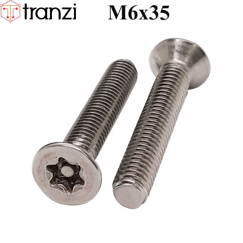 Vít hoa thị 6 cạnh đầu bằng inox 304 có nhân M6x35 - túi 10 cái
