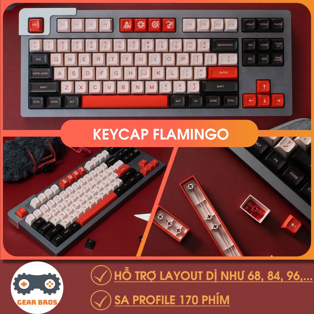 Keycap Cho Bàn Phím Cơ Aifei Flamingo SA Profile ABS 170 Phím | Gearbros