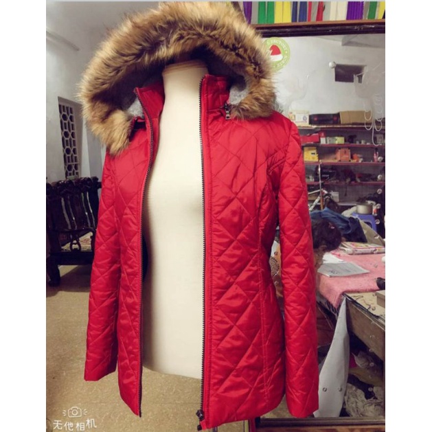 Lông dài may cổ áo khoác, may mũ áo