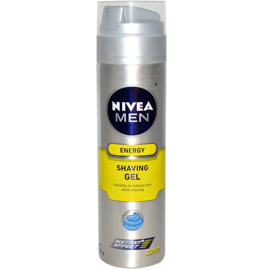 Bình xịt gel cạo râu dưỡng ẩm da NIVEA FOR MEN Energy Shaving Gel 198g (Mỹ)