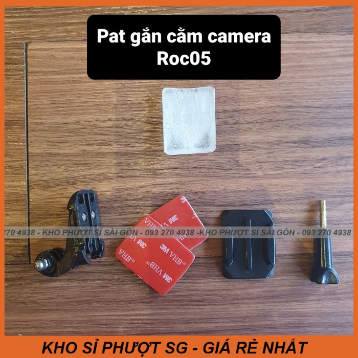 Mount gắn camera hành trình Gorpo - Eken lên mũ bảo hiểm fullface ROC05 - Pat gắn cằm camera lên mũ fullface ROC 05