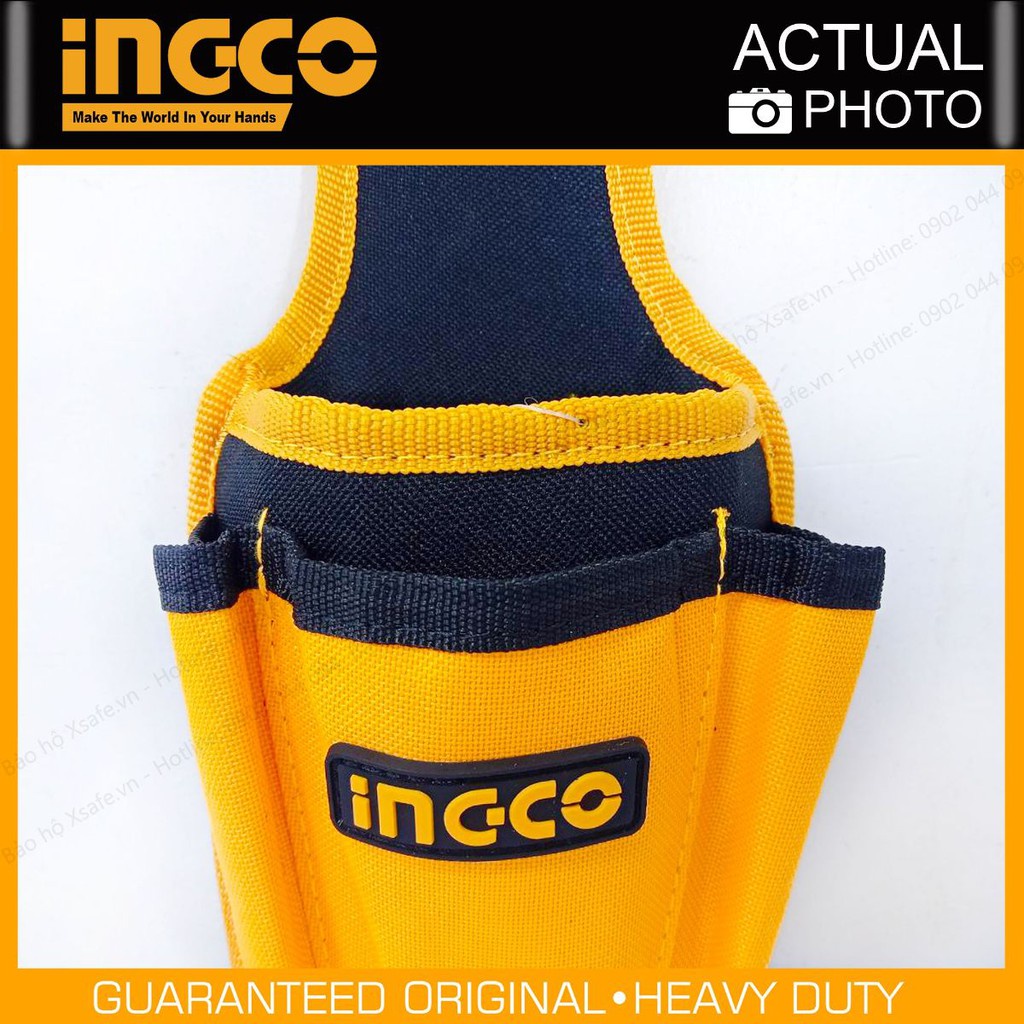 Túi dụng cụ đeo hông Ingco HTBP04011 4 ngăn, tải trọng 5kg, giỏ đựng đồ nghề năng cơ khí, điện lạnh, công trình,vải poly
