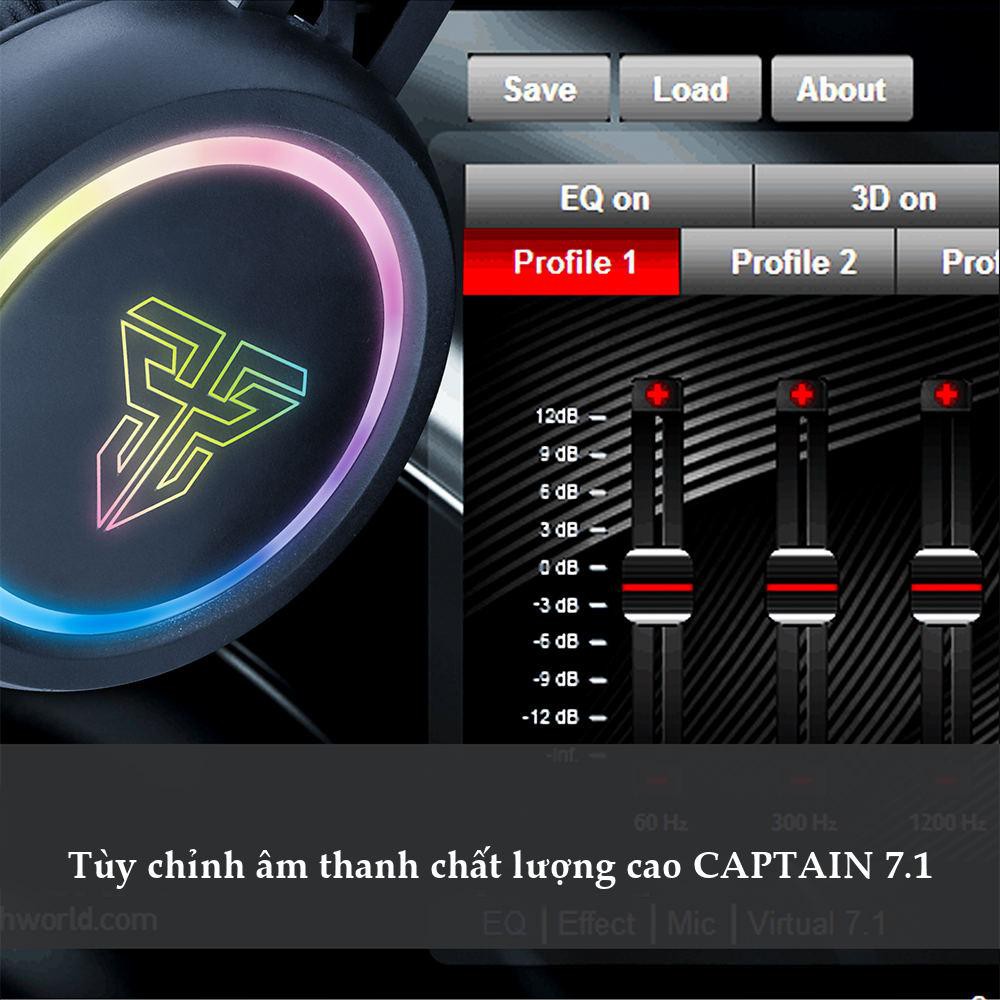 Tai nghe Gaming ECO FANTECH CAPTAIN HG15 Hỗ Trợ Làm Việc và Học Tập Online Âm thanh vòm 7.1 Mic tháo rời