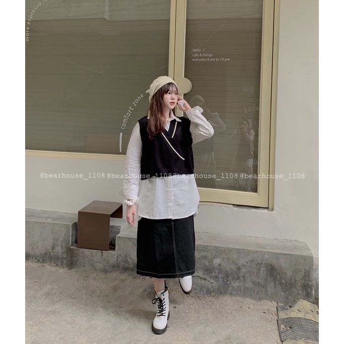 CHÂN VÁY JEAN DÁNG DÀI ĐEN