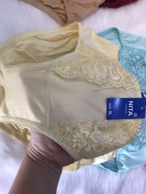 10 Quần lót bigsize cotton phối ren