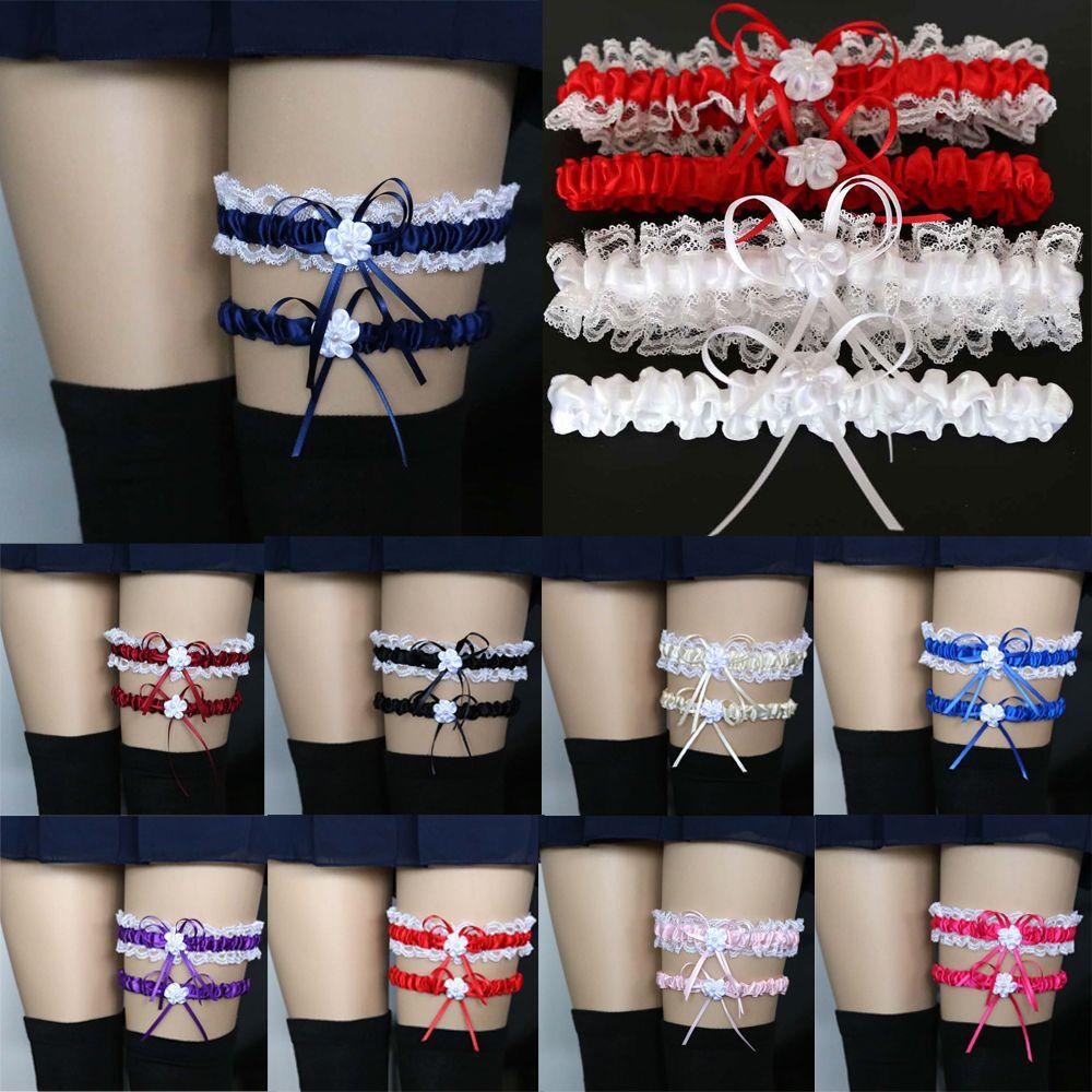 Set 2 Vòng Nịt Bít Tất Chân Đính Nơ Quyến Rũ Dành Cho Cô Dâu