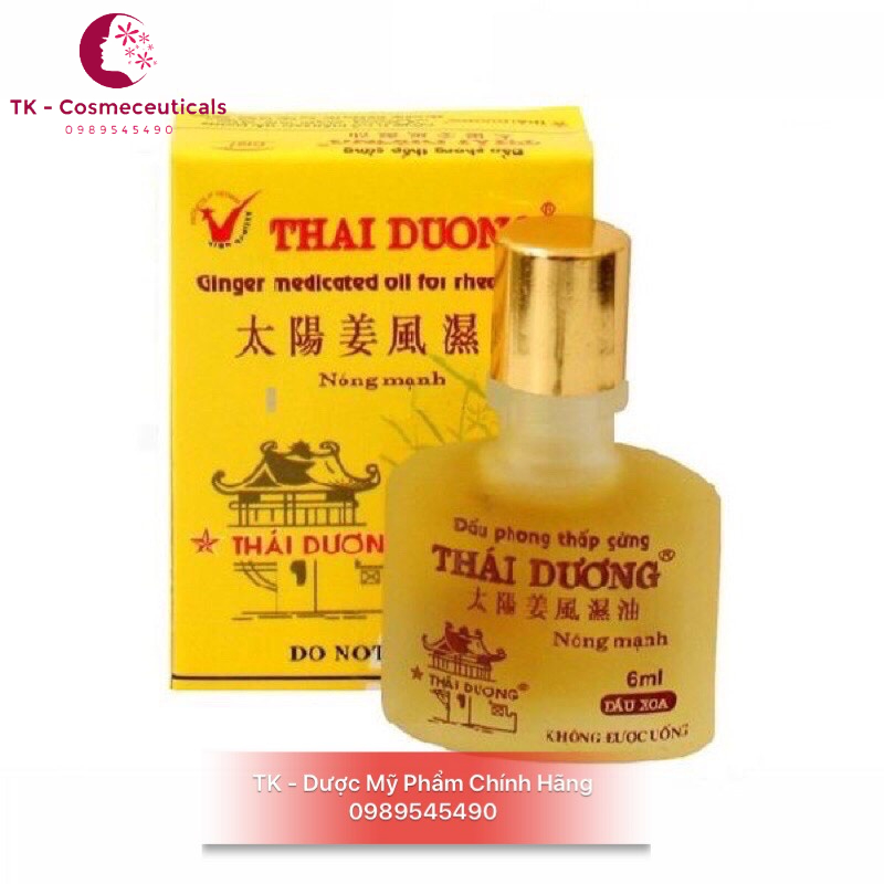 Dầu Gừng Thái Dương Thông Kinh Hoạt Lạc Giảm Đau, Xoa Bóp, Cảm Cúm, Ngạt Mũi Sổ Mũi, Đau Bụng Lạnh - 24ml
