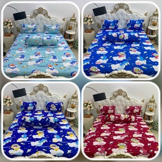 Bộ drap thun ❤️FREESHIP❤️ga thun Hàn Quốc- đôraemon ( 1 ga, 3 áo gối)