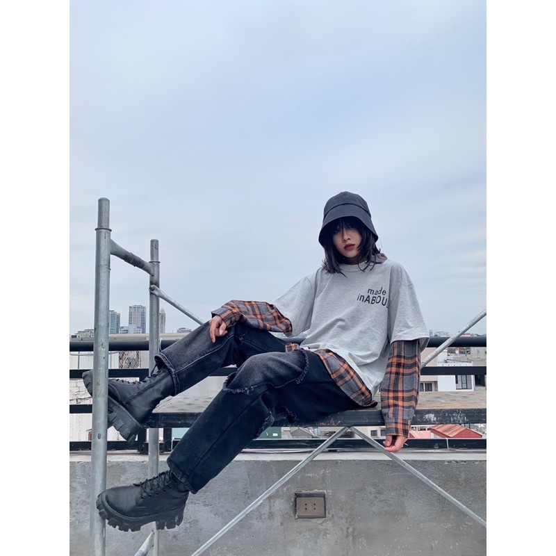 Quần baggy jean đen rách gấu ( mặc được 2 kiểu ạ ) | BigBuy360 - bigbuy360.vn