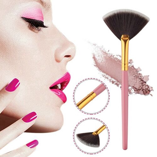 Fan Shape Makeup Cosmetic Brush Blending Highlighter Contour Face Powder Brush