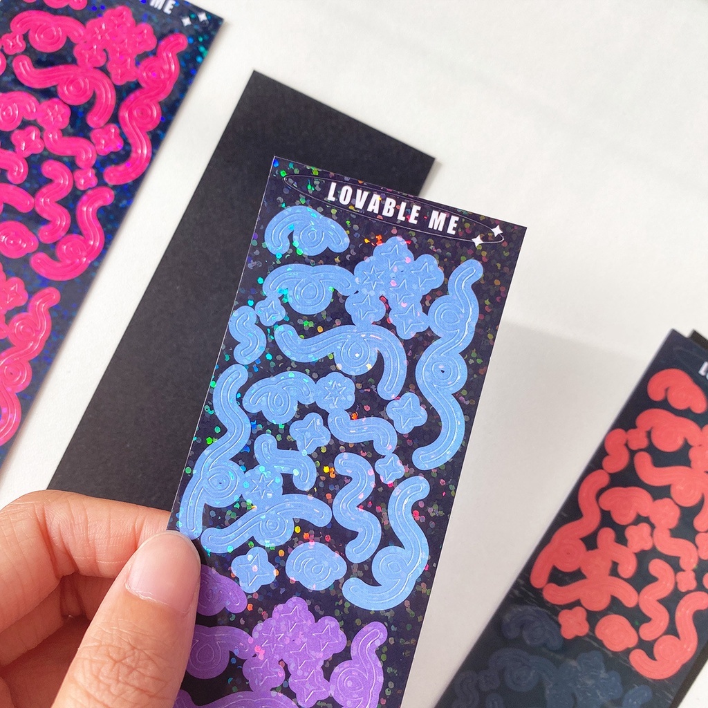 Sticker ribbon hình dán trang trí sổ tay và toploader Lovevable me | BST149