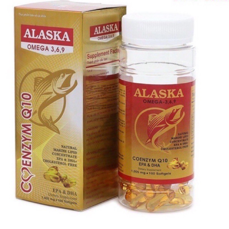 viên uống bổ mắt , sáng mắt , bổ não - ALASKA OMEGA3,6,9 lọ 100 viên