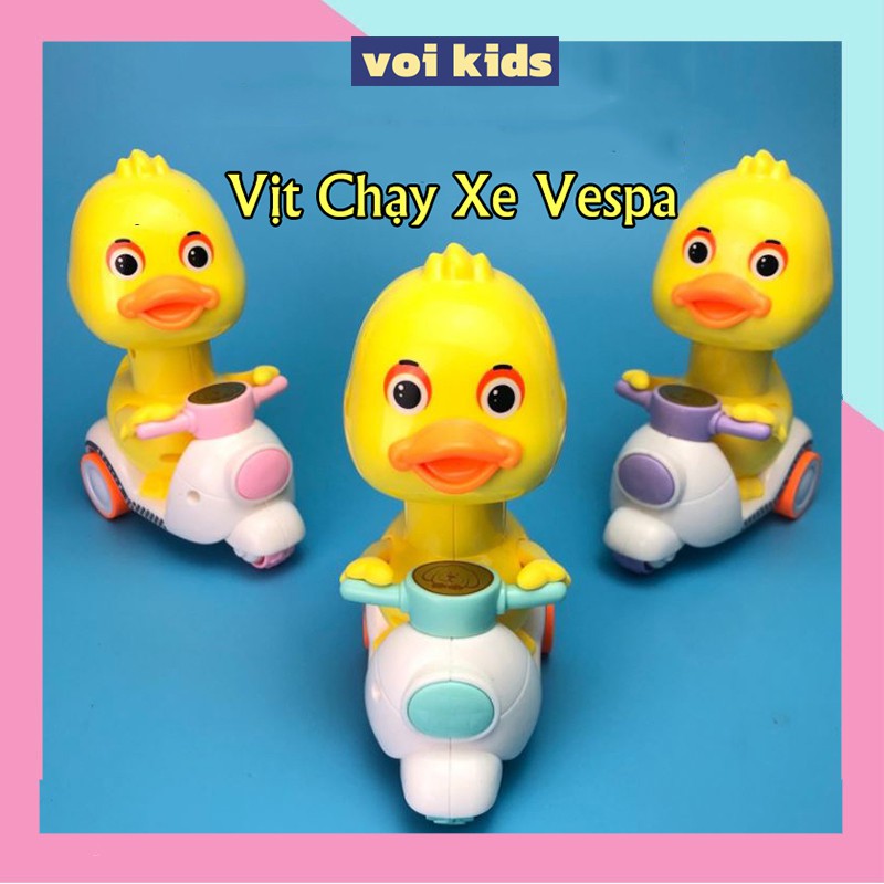 Đồ Chơi Vịt Chạy Xe Vespa Cót Nhấn Cho Bé