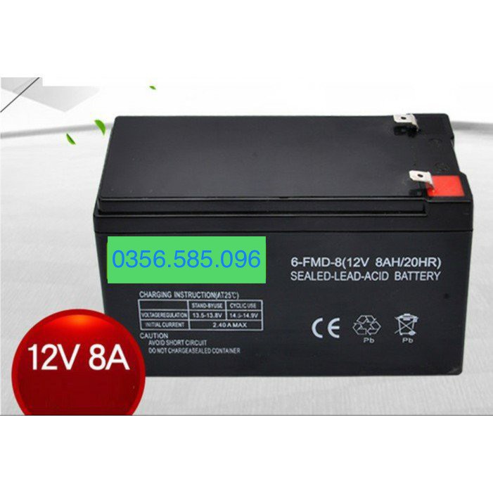ĂC QUY điện 12V 8AH dùng cho bình phun