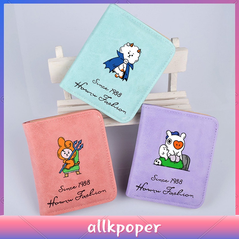 KPOP BTS  Short Wallet Card Pack Cartoon Character Wallet