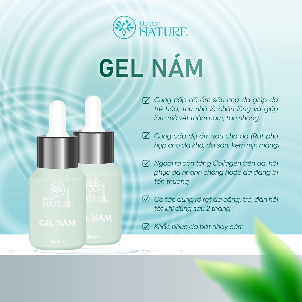 GEL NÁM DOCTOR NATURE ( Giúp hút sắc tố nám từ chân lên,phục hồi da ,sáng da,đều màu da,nhỏ lỗ chân lông,mịn mướt cấp ẩm