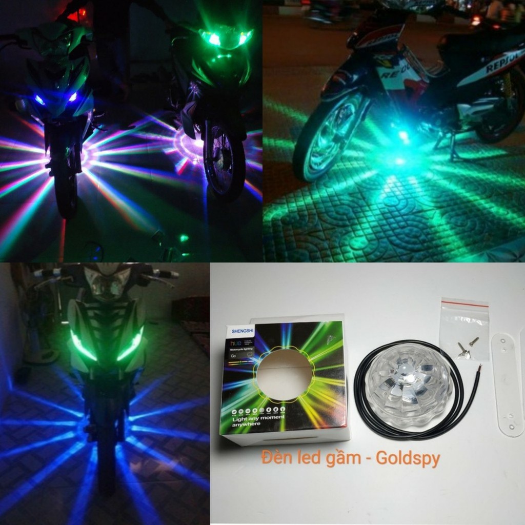 Đèn led gầm xe máy ô tô 48 tia 12v-80v bản cao câp tự động đảo màu chớp nháy cực đẹp