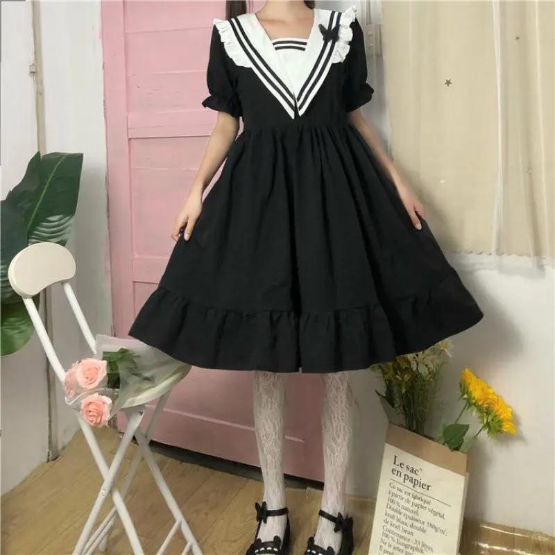 Đầm Tay Ngắn Kiểu Retro Hàn Quốc Thiết Kế Ngọt Ngào Cho Nữ