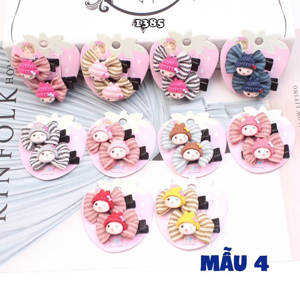 Kẹp tóc nữ ulzzang họa tiết hoạt hình đủ mẫuFREESHIPset cột tóc nhiều màu cute AH1385