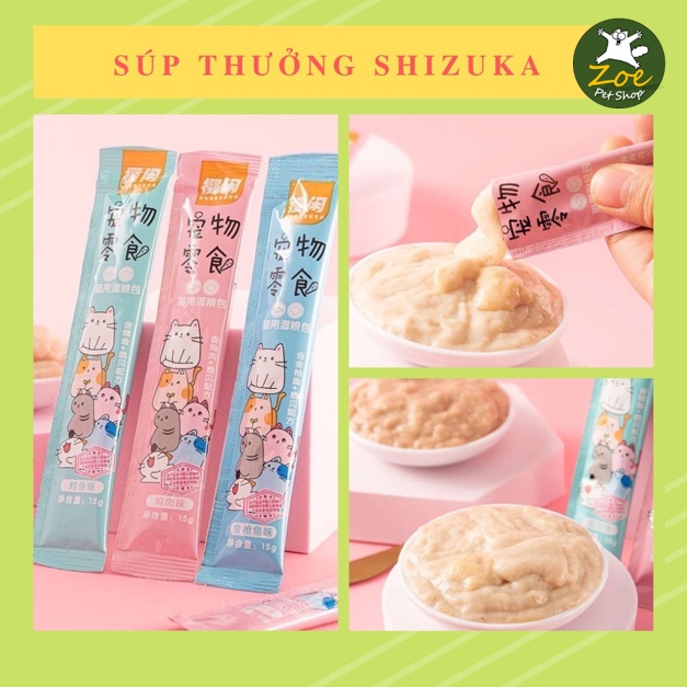 Súp Thưởng Shizuka 15g - Súp Thưởng Cho Mèo Hiệu Cherry Blossom | Thơm Ngon - Dinh dưỡng - Date Xa