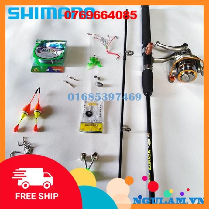 Bộ cần câu shimano 2 khúc 2m7 ,máy yumoshi lc 7000 kèm trọn bộ phụ kiện -Đ𝗢̂̀𝗖𝗔̂𝗨𝟮𝟱𝟳