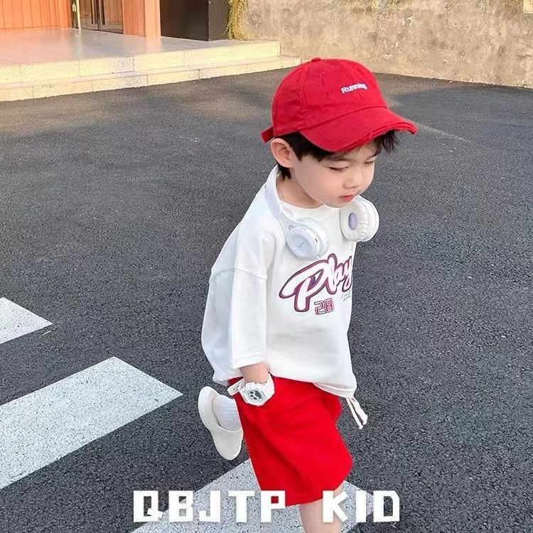 Set Áo Thun Ngắn Tay Và Quần Short Thời Trang Thể Thao Mùa Hè Mới Cho Bé Trai Và Gái