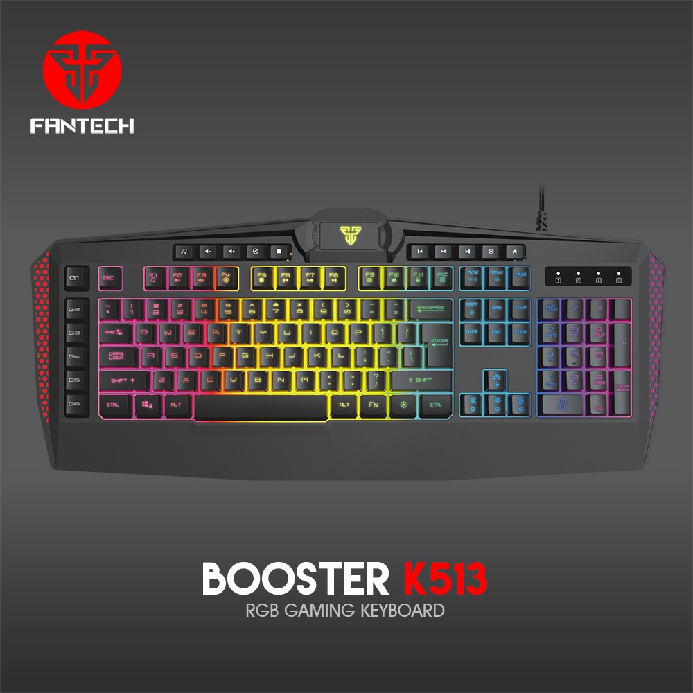 Bàn Phím Gaming Có Dây Fantech K513 BOOSTER LED RGB 26 Phím Anti Ghosting Hỗ Trợ Thêm 6 Phím Macro - Hàng Chính Hãng