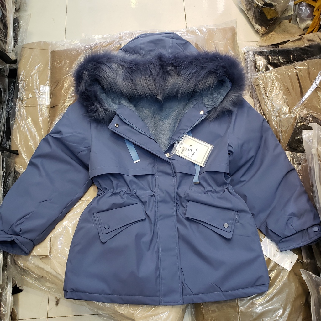 Áo Khoác Nữ Lót Lông Phong Cách Hàn Quốc, Áo Parka Nữ AnyShang Trẻ Trung Và Thời Thượng ANS2115