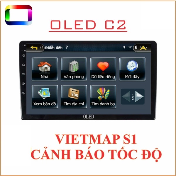Màn Hình Android OLED C2 New  - Màn Hình DVD 9" 10" Cho Ô Tô - Điều Khiển Giọng Nói, Youtube ẩn, Chỉ đường Vietmap