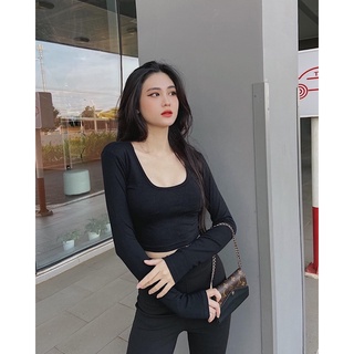 Áo croptop cổ vuông td