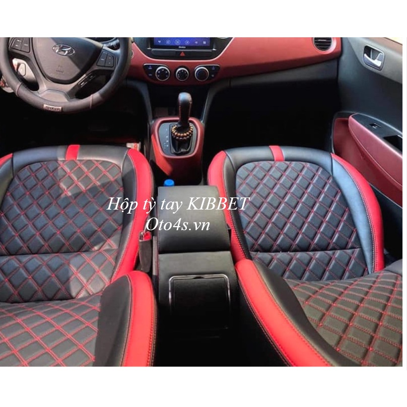 Hộp tỳ tay i10 tự lắp Kibbet loại 1490 thiết kế cắm trụ theo xe không khoan bắt vít có nắp trượt - OTO4S