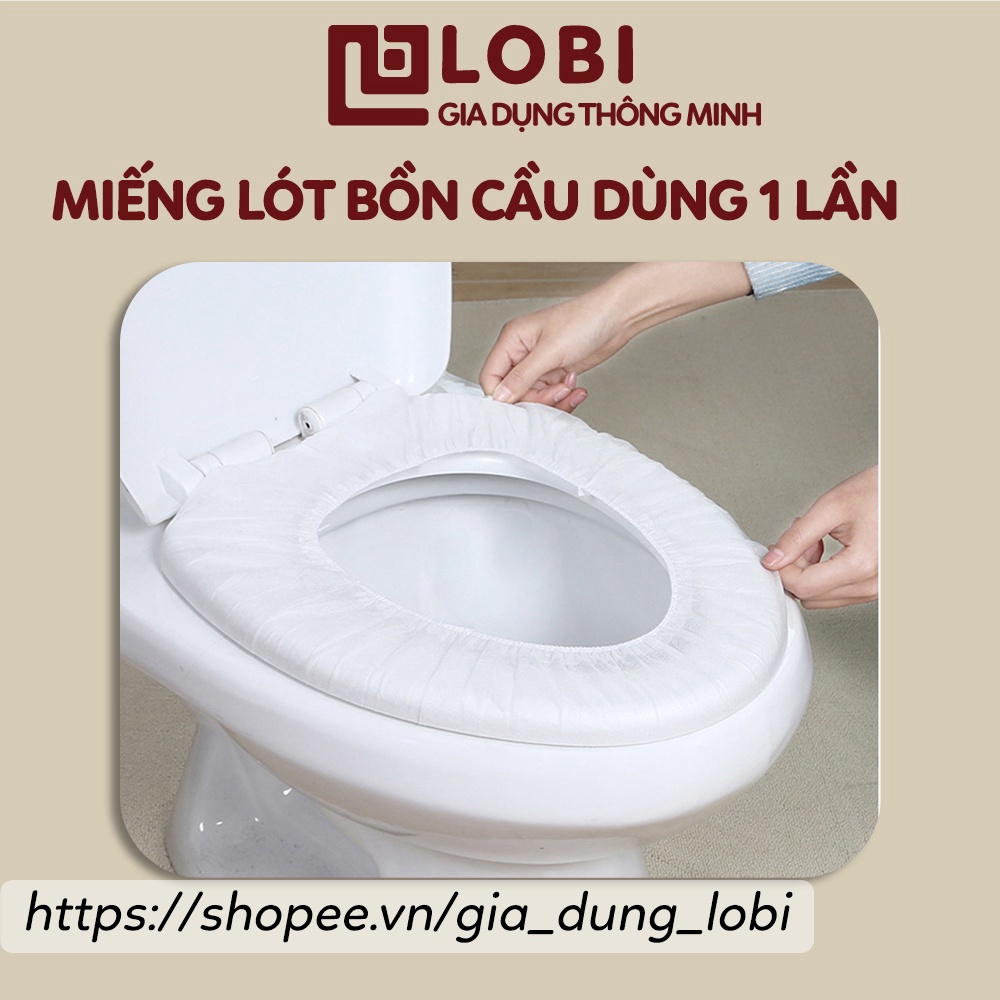 Bọc nắp bồn cầu dùng 1 lần chất liệu vải không dệt nhỏ gọn bỏ túi thông minh