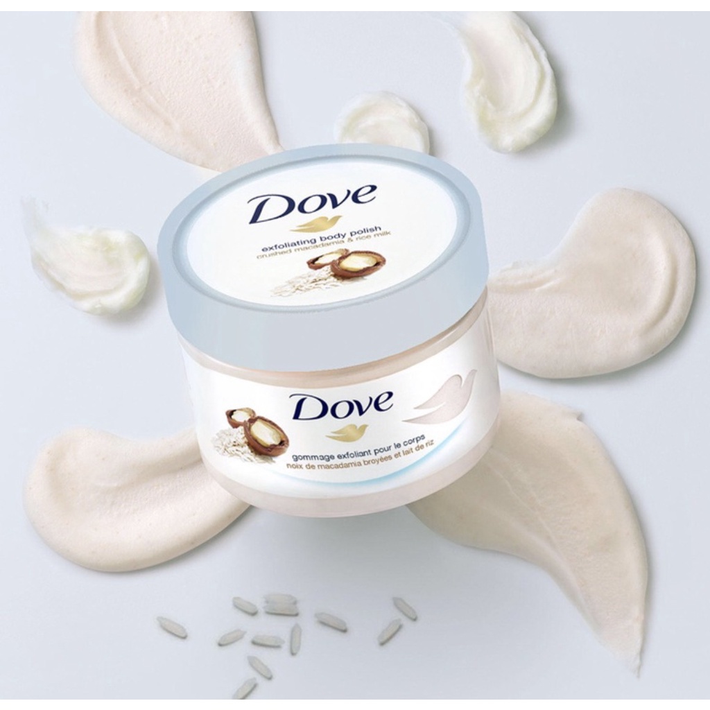 Tẩy Da Chết Toàn Thân Dove Exfoliating body, giúp da mịn màng, chiết xuất tự nhiên