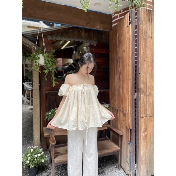 Áo yếm trễ vai tay bồng babydoll nữ yếm cột dây hở lưng đi biển đi tiệc đi chơi tiểu thư bigsize Freesize