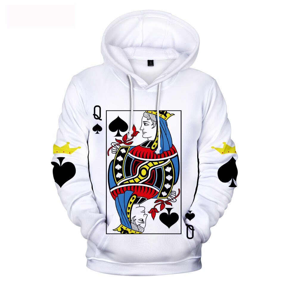 Áo Khoác Hoodie In Hình Lá Bài Poker Hoạt Hình 3-13 Tuổi