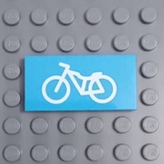 Đồ Chơi Lắp Ráp Tile 2 x 4 with White Bicycle Pattern