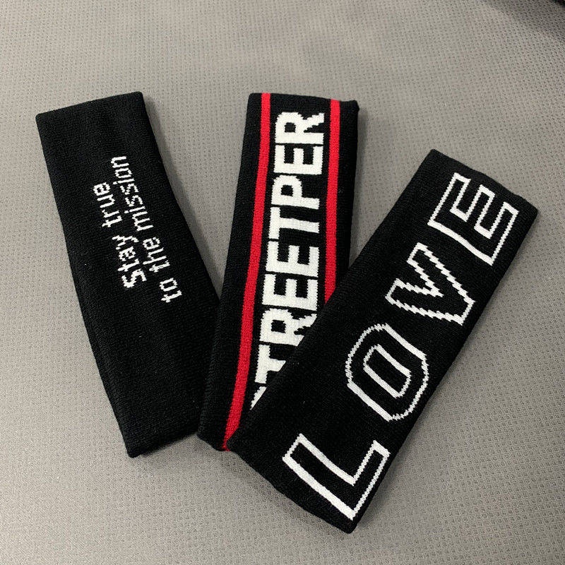 Băng đô dệt kim in chữ phong cách hip hop thời trang Hàn Quốc cho nam và nữ