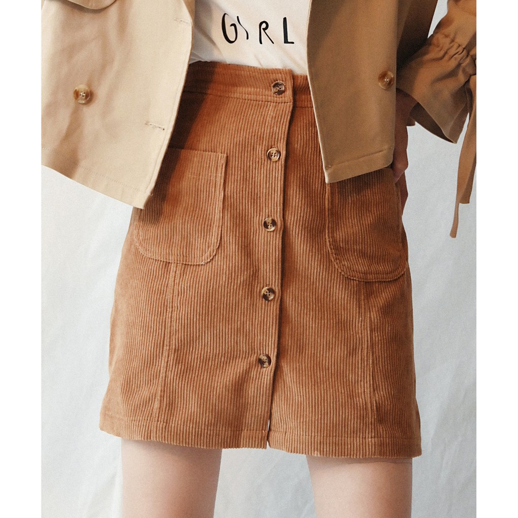 BLEUBIRD Chân váy nhung tăm Corduroy Skirt