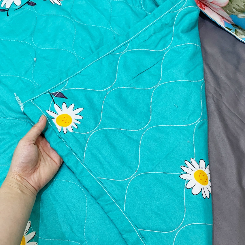 Chăn hè Cotton Poly trần bông 3 lớp hình Cúc Họa Mi siêu nhẹ thấm hút mồ hôi tốt kích thước 1m7x2m - CH06