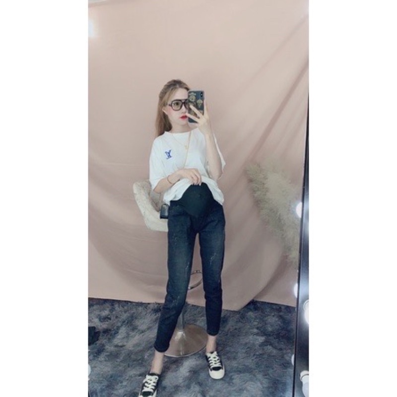 Quần Bò Bầu, Quần Jeans Bầu Hàng Mềm Đẹp Loại 1 Thời Trang Đủ Size- Đủ Màu Cho Mẹ Bầu (có chun chỉnh)