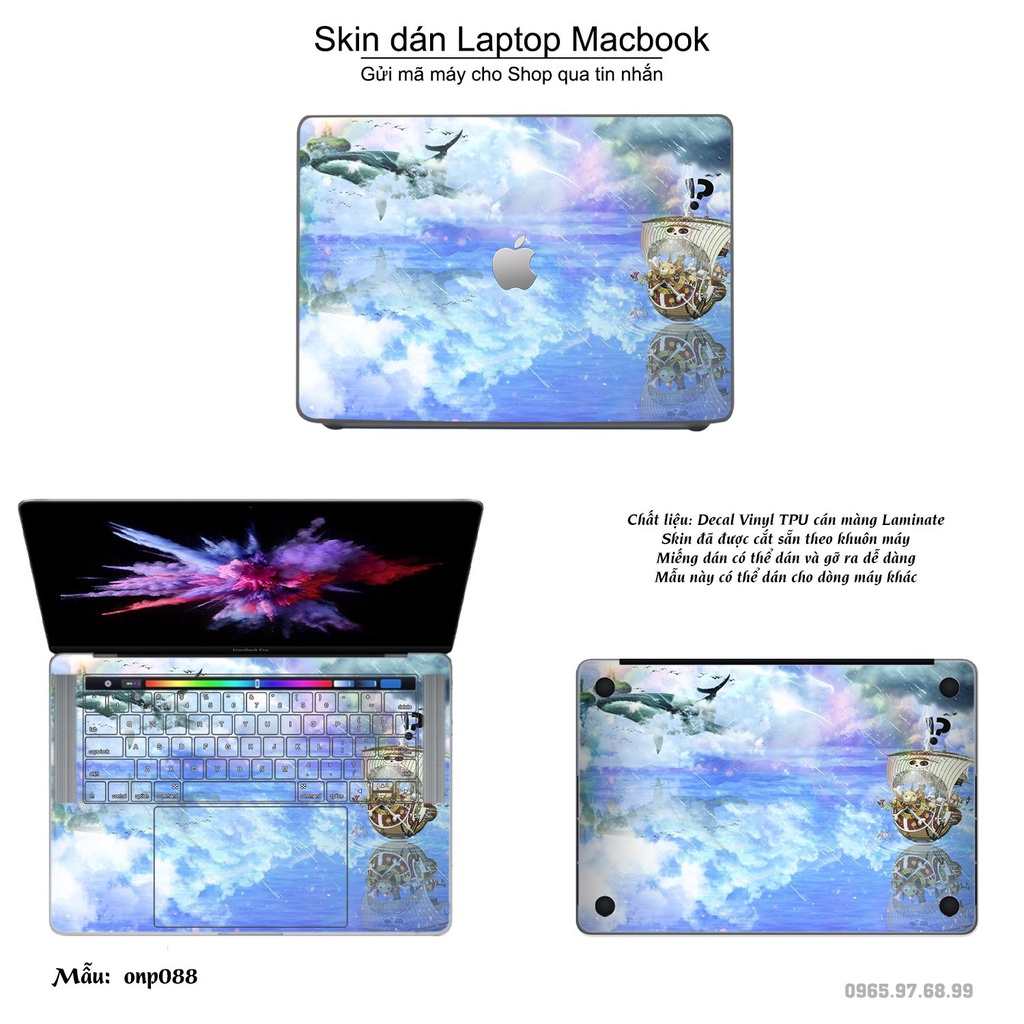 Skin dán Macbook mẫu One Piece (đã cắt sẵn, inbox mã máy cho shop)