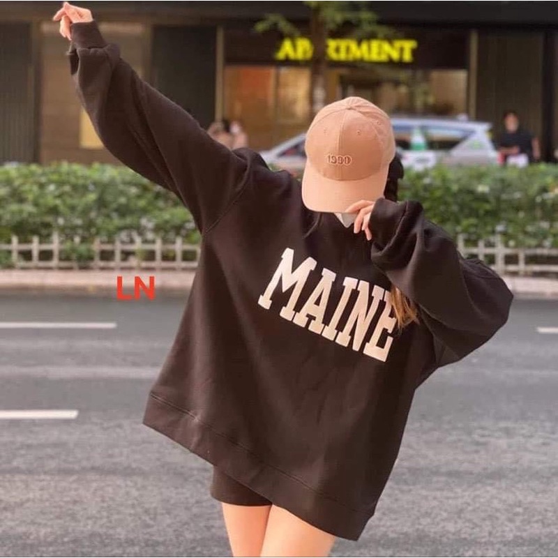Áo nỉ bo MAINE chữ to