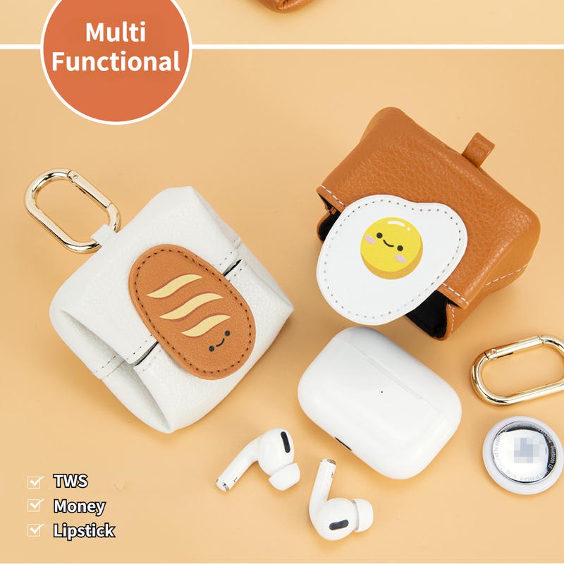 Túi Da Mini Đựng Tiền Xu / Tai Nghe Bluetooth Hình Son Môi Hoạt Hình Dễ Thương