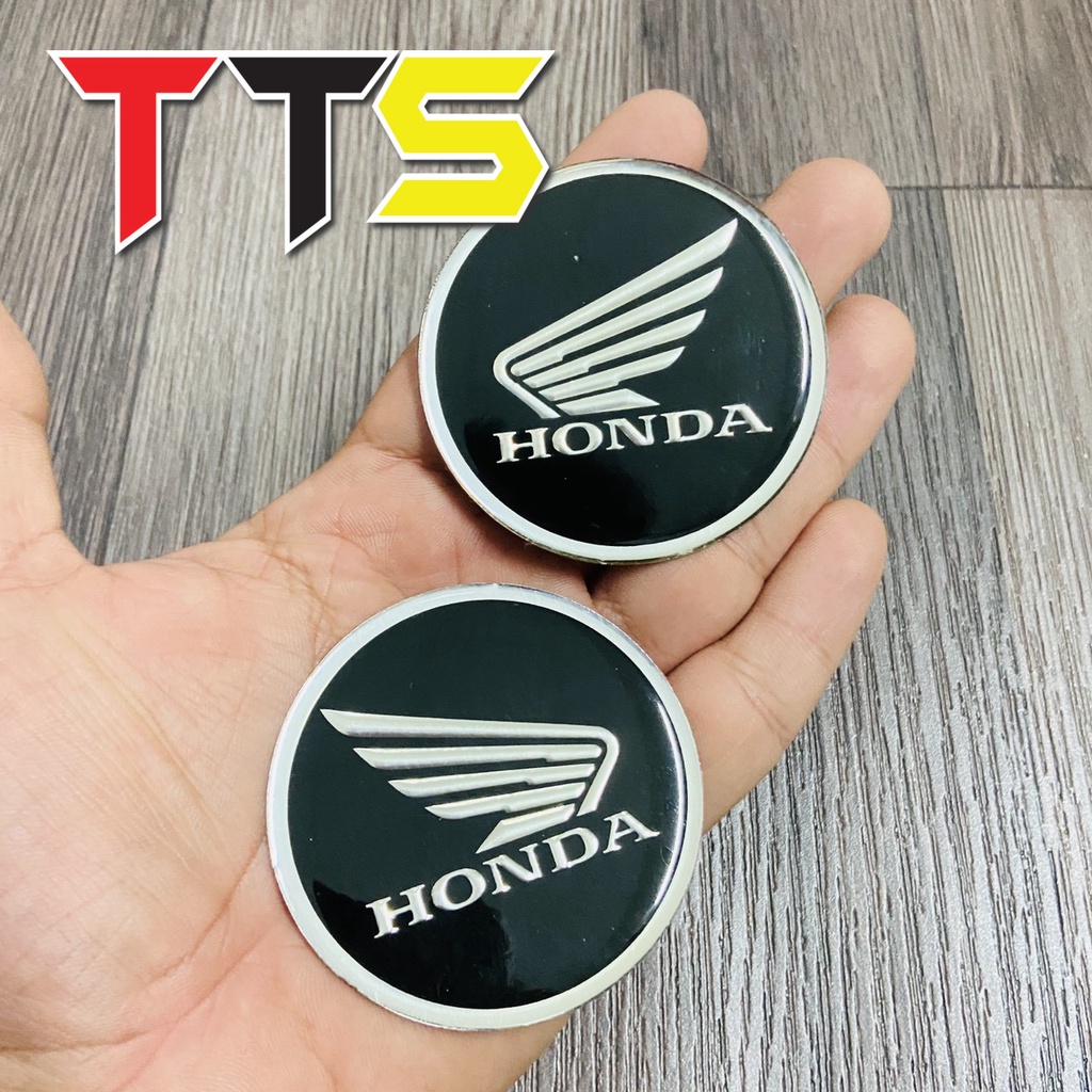 Tem logo nhôm tròn cánh chim Honda dán thùng xăng Honda 67, CL phong cách cafe racer
