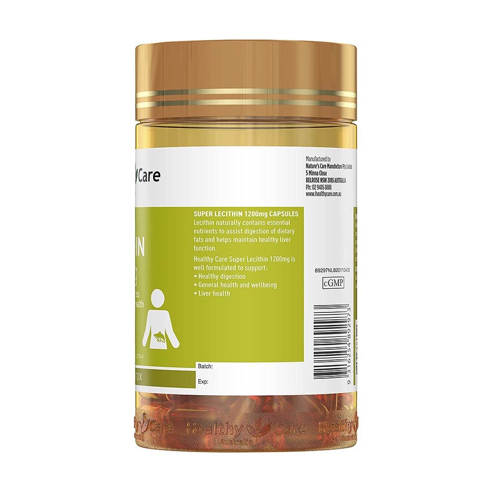 Viên uống Super Lecithin 1200mg 100 viên của Healthy Care Úc