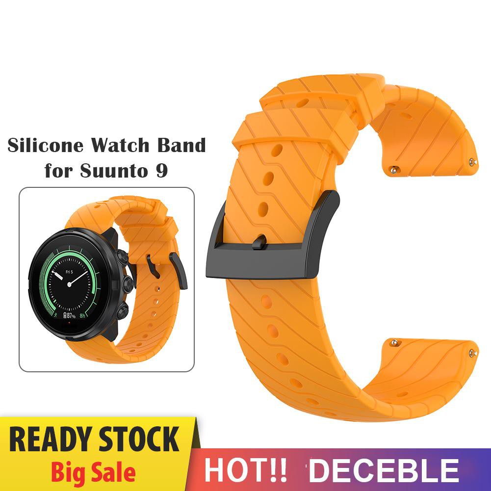 Deceble Soft Silicone Wristband Bracelet Watch Strap w/Buckle for Suunto 9/9 Baro